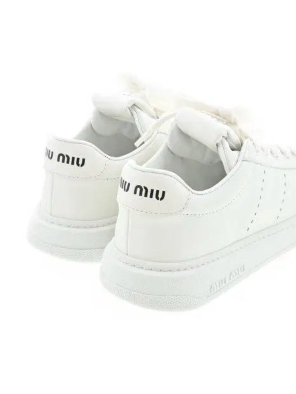 💞 Miu Miu White Leather Low Top Sneakers with Logo